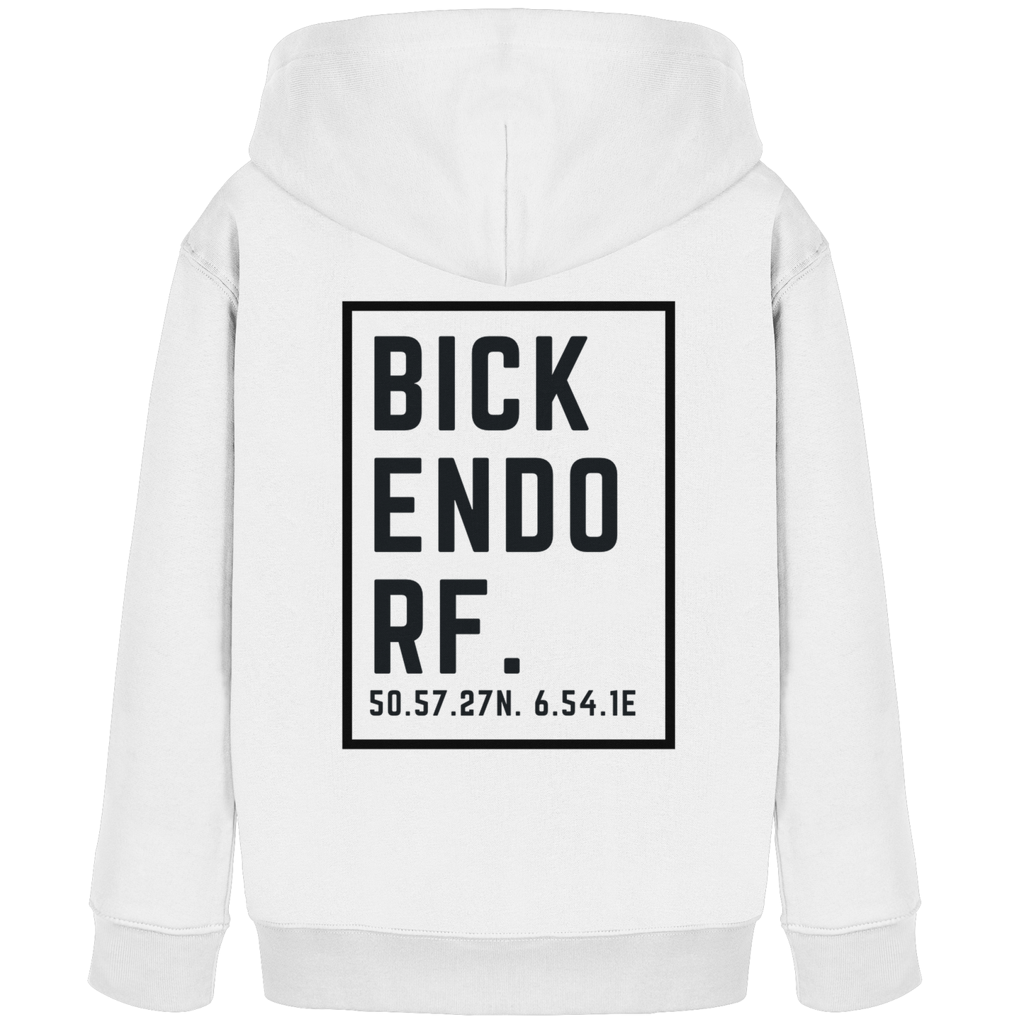 Bickendorf Koordinaten (großer Druck auf dem Rücken) - Kids Organic Hoodie