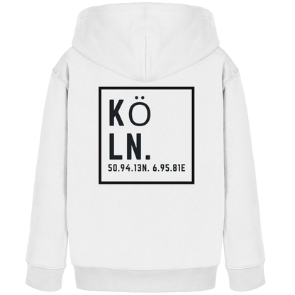 Köln Koordinaten (großer Druck auf dem Rücken) - Kids Organic Hoodie