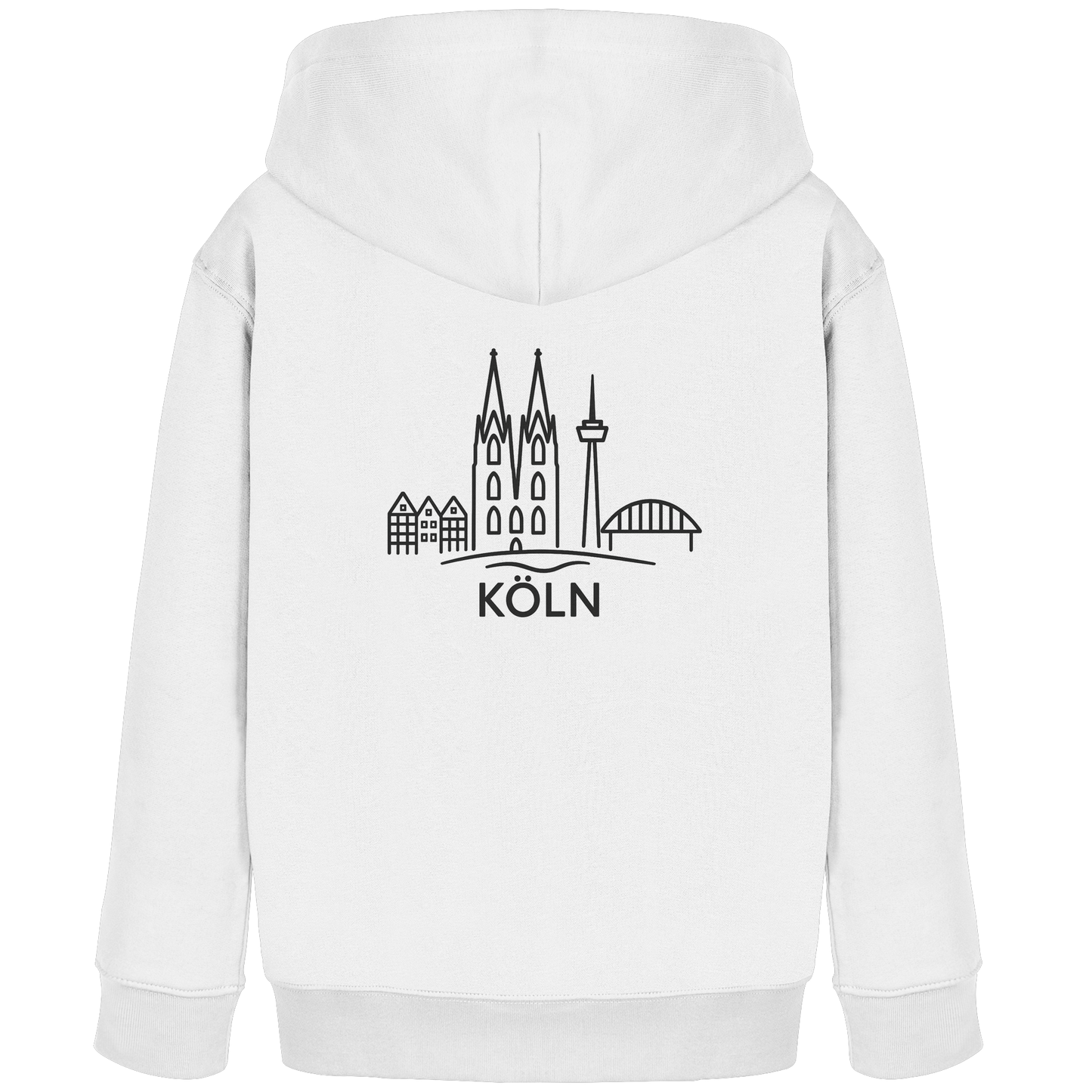 Köln Skyline (großer Druck auf dem Rücken) - Kids Organic Hoodie