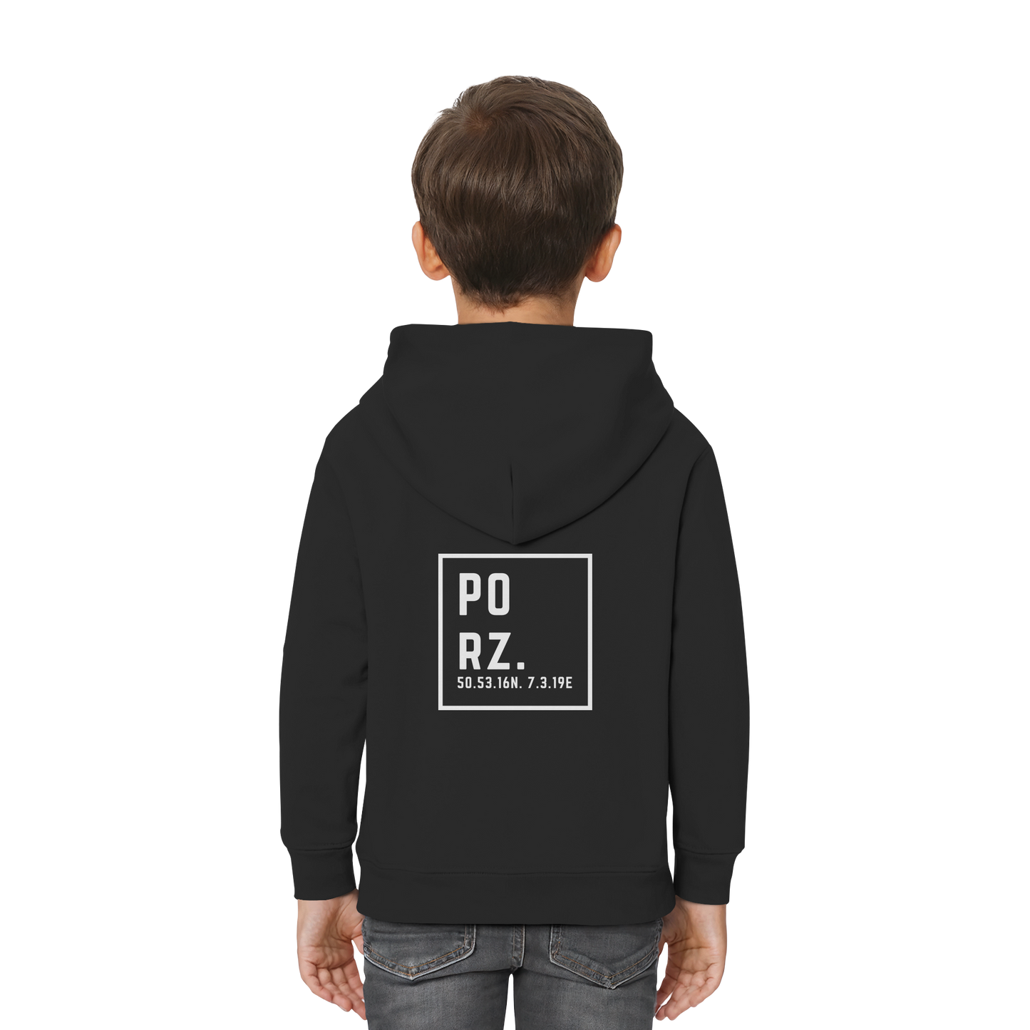 Porz Koordinaten (großer Druck Rücken) - Kids Premium Hoodie