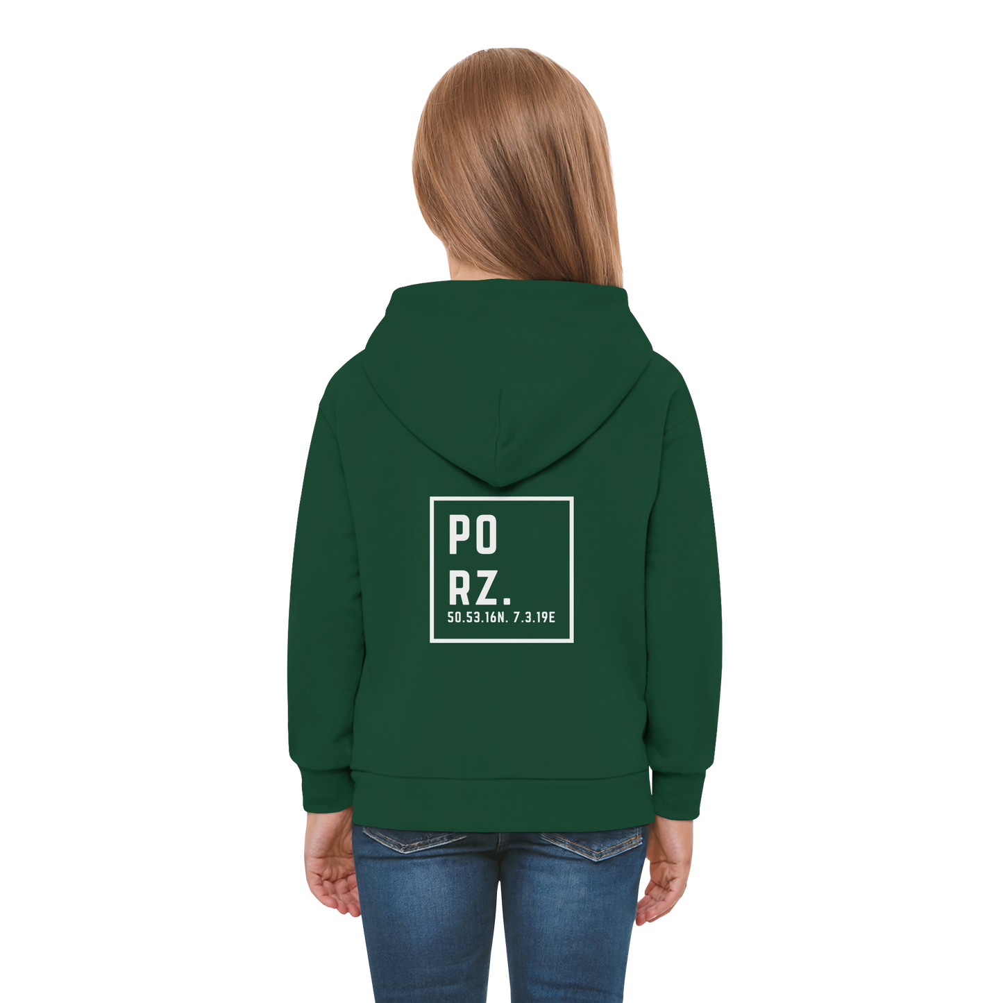 Porz Koordinaten (großer Druck Rücken) - Kids Premium Hoodie