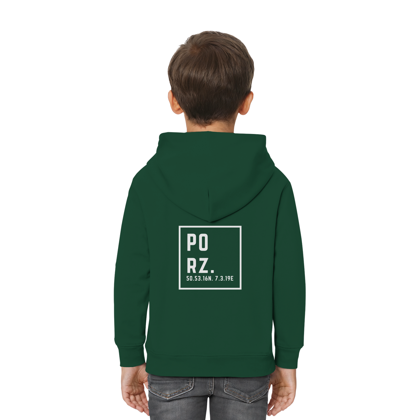 Porz Koordinaten (großer Druck Rücken) - Kids Premium Hoodie