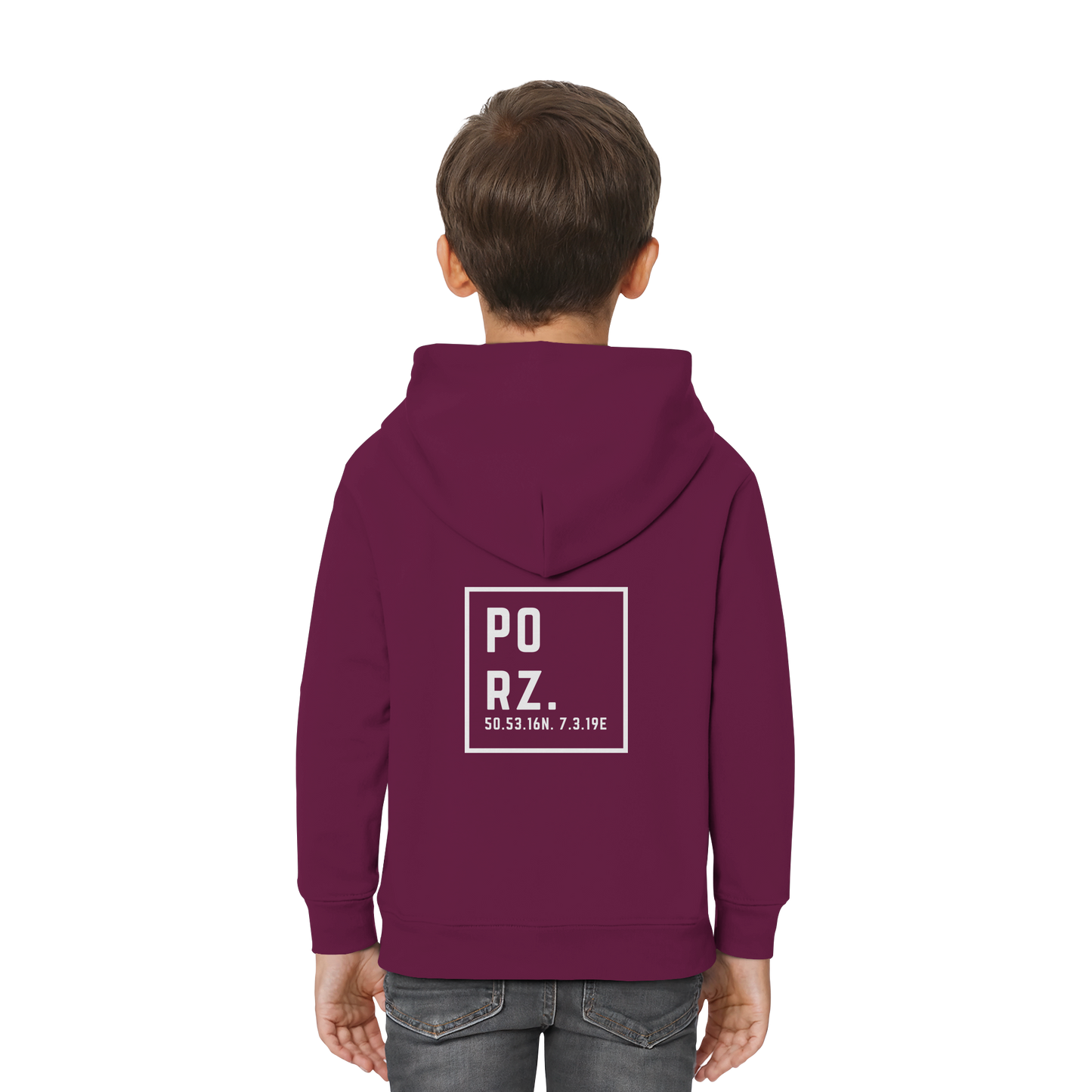 Porz Koordinaten (großer Druck Rücken) - Kids Premium Hoodie