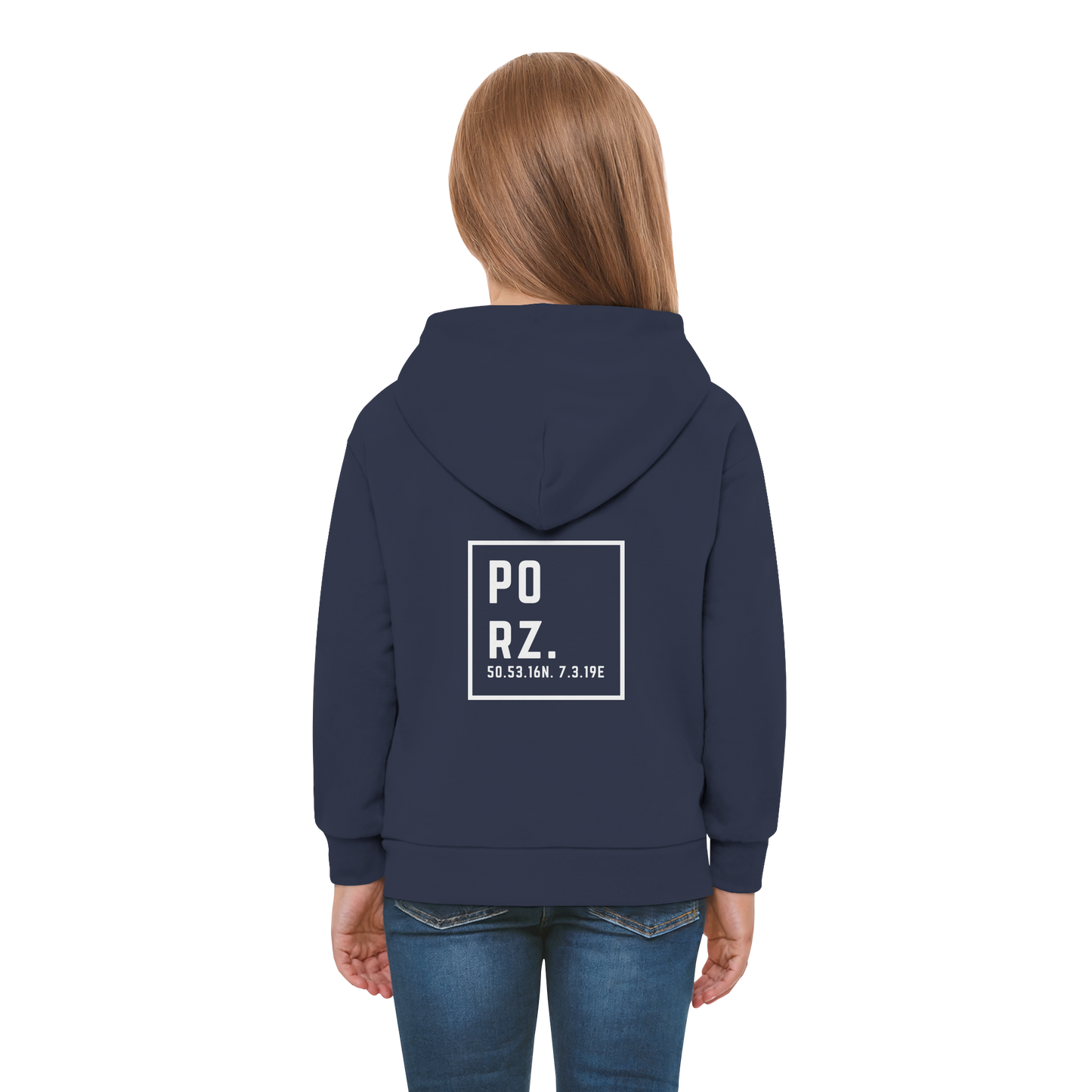 Porz Koordinaten (großer Druck Rücken) - Kids Premium Hoodie