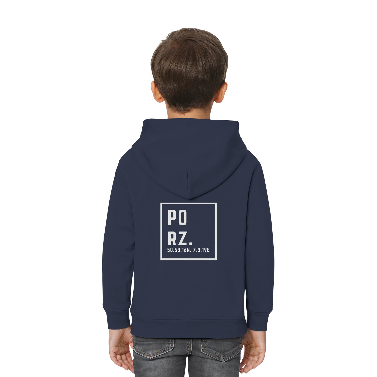Porz Koordinaten (großer Druck Rücken) - Kids Premium Hoodie