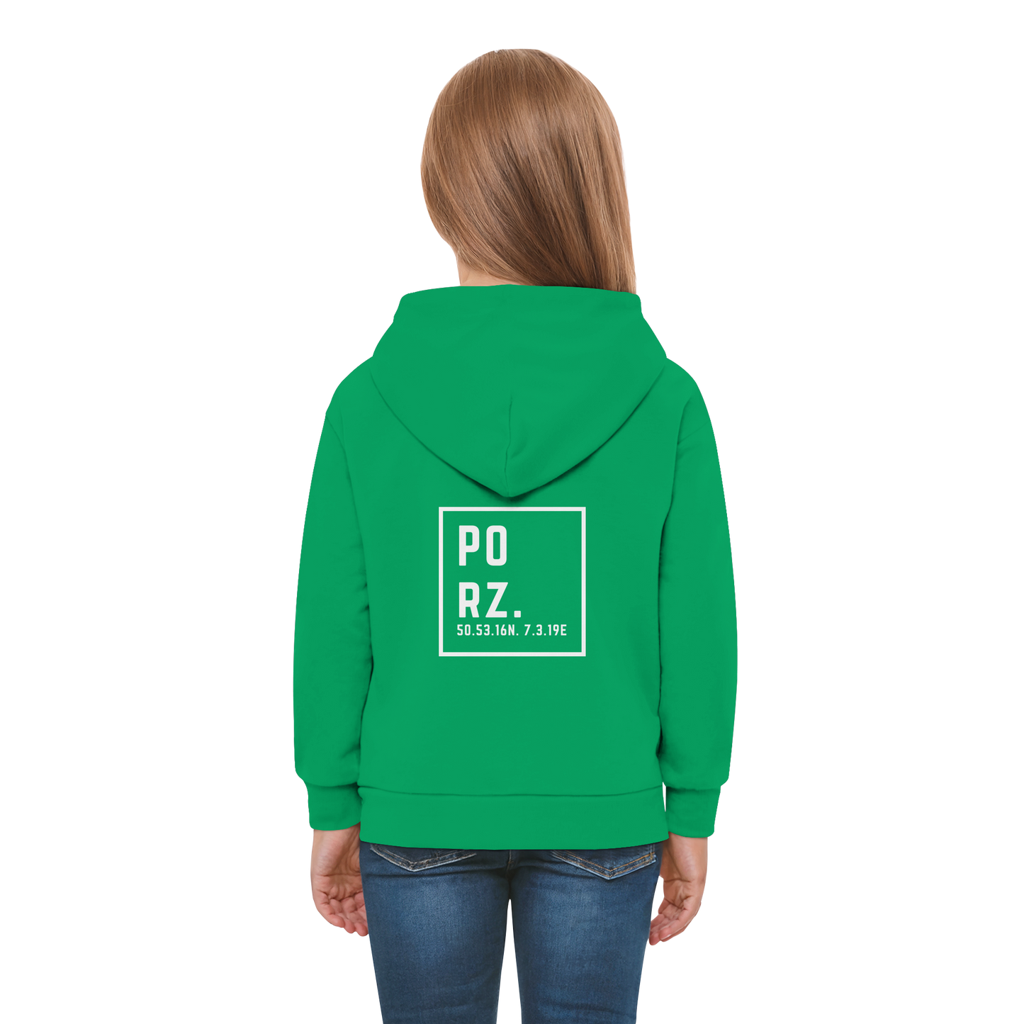 Porz Koordinaten (großer Druck Rücken) - Kids Premium Hoodie