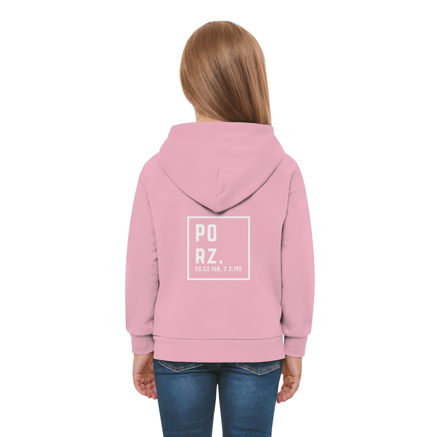Porz Koordinaten (großer Druck Rücken) - Kids Premium Hoodie