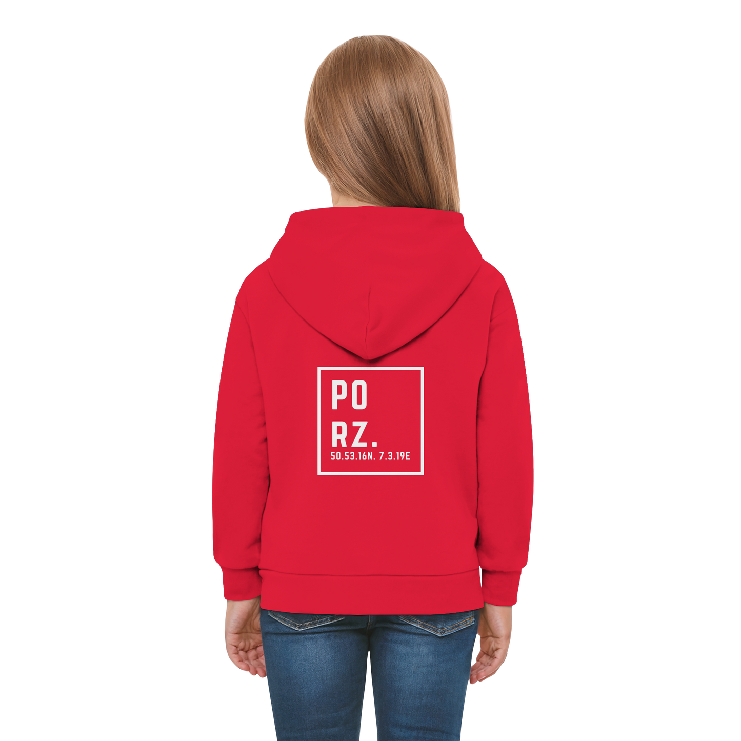 Porz Koordinaten (großer Druck Rücken) - Kids Premium Hoodie