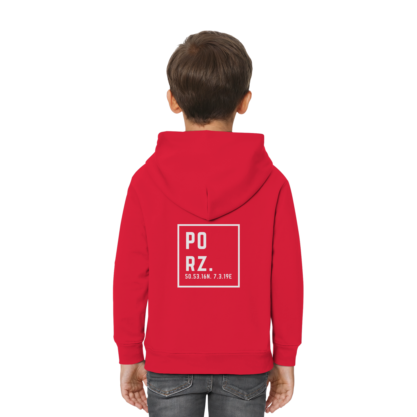 Porz Koordinaten (großer Druck Rücken) - Kids Premium Hoodie