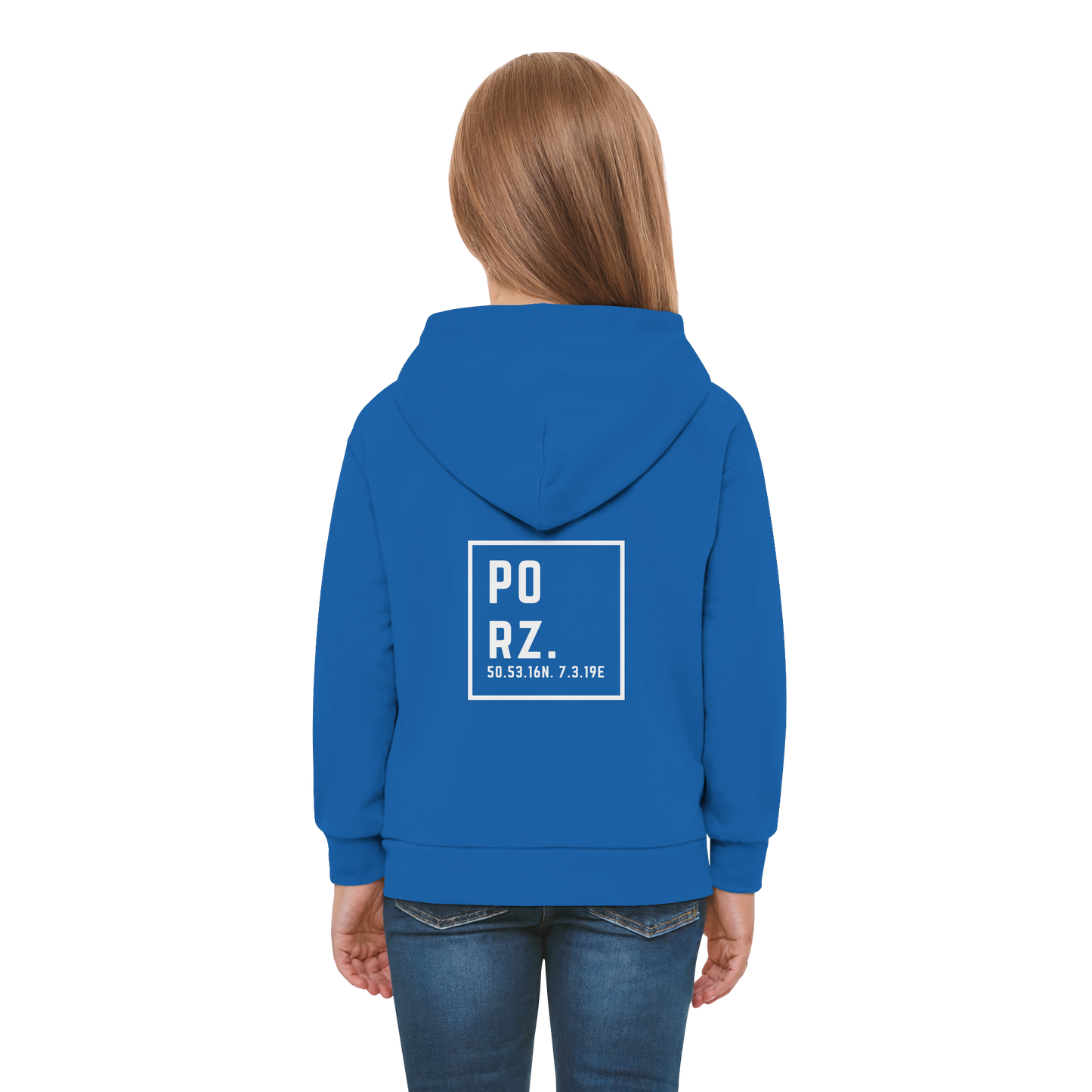 Porz Koordinaten (großer Druck Rücken) - Kids Premium Hoodie