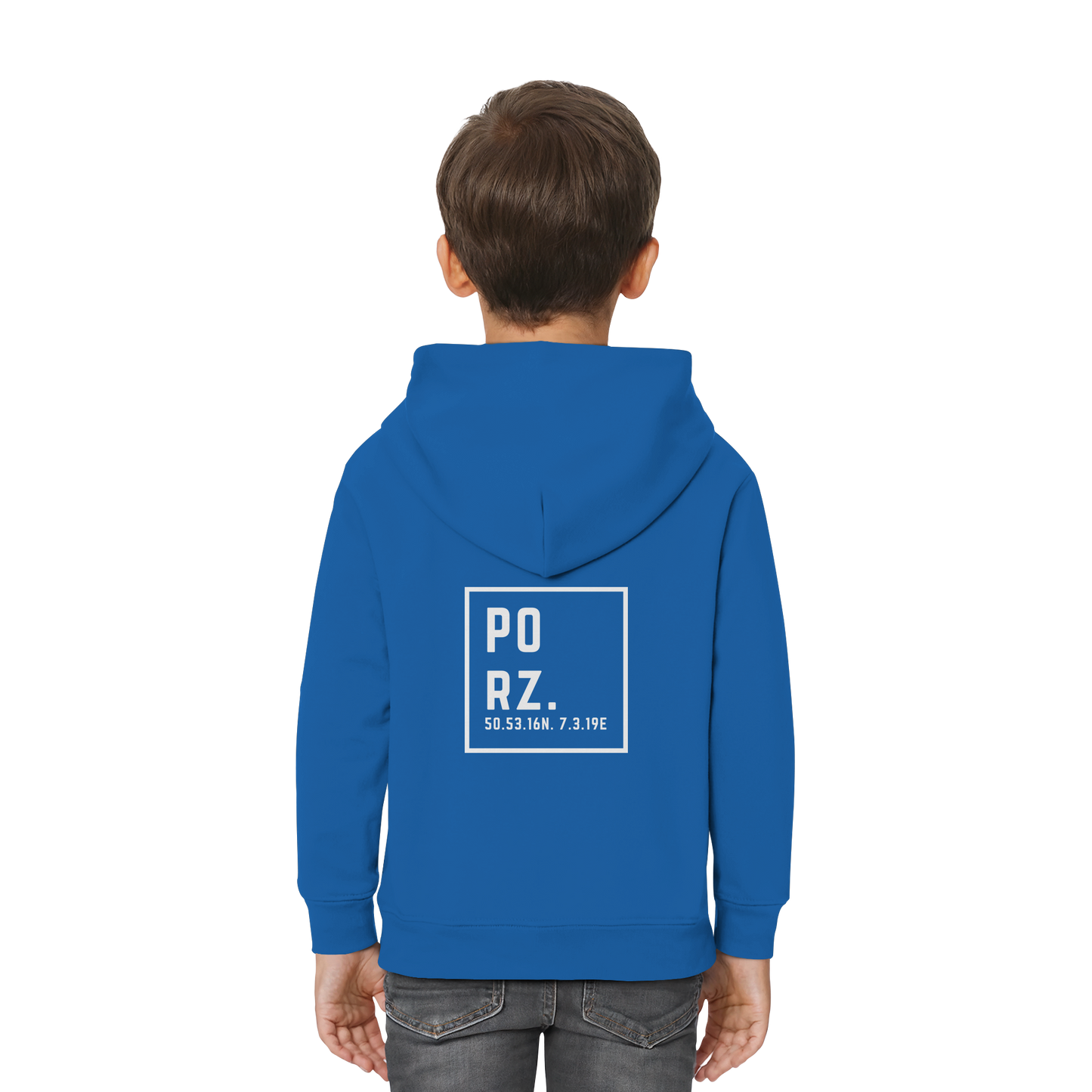 Porz Koordinaten (großer Druck Rücken) - Kids Premium Hoodie
