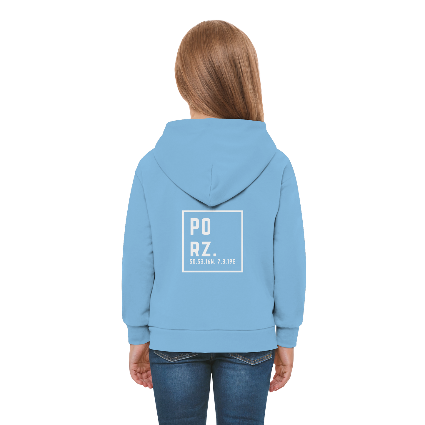 Porz Koordinaten (großer Druck Rücken) - Kids Premium Hoodie