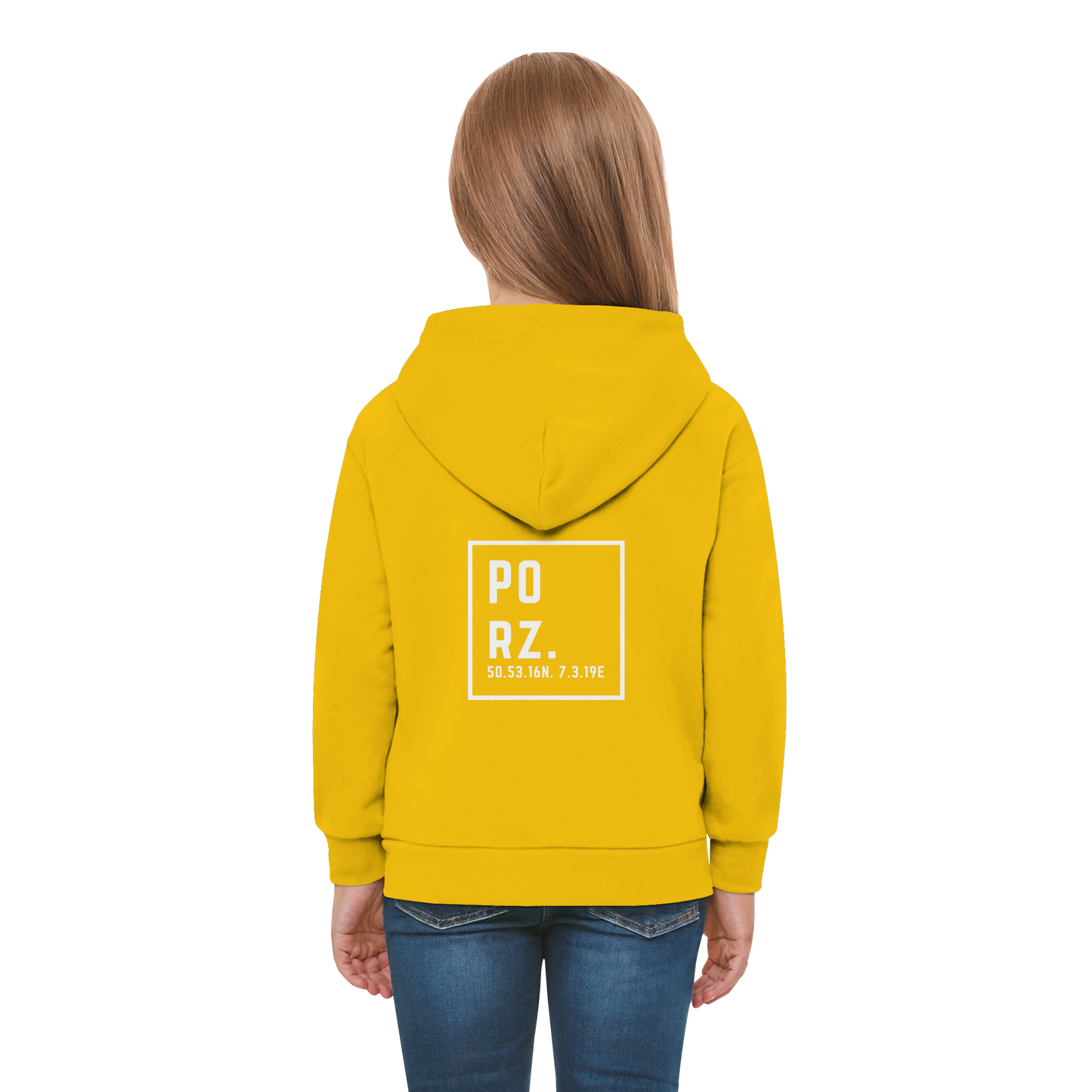 Porz Koordinaten (großer Druck Rücken) - Kids Premium Hoodie