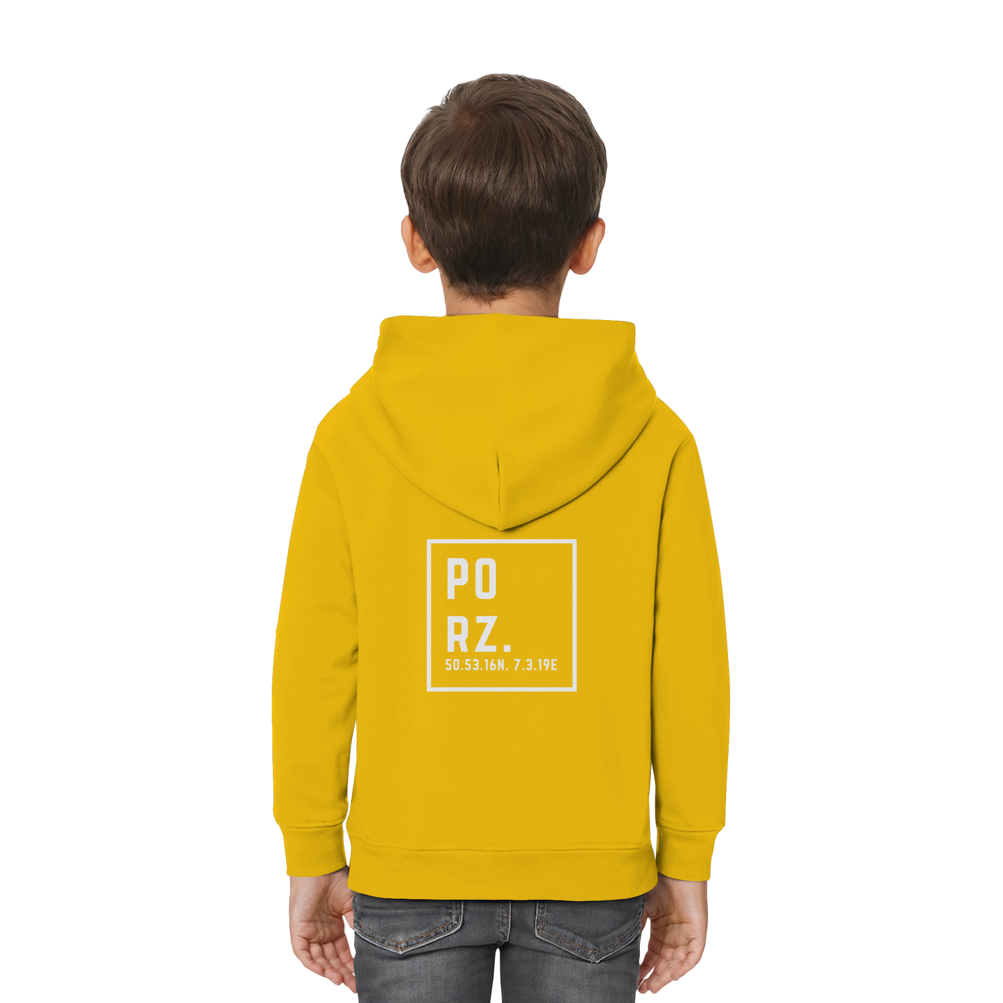 Porz Koordinaten (großer Druck Rücken) - Kids Premium Hoodie