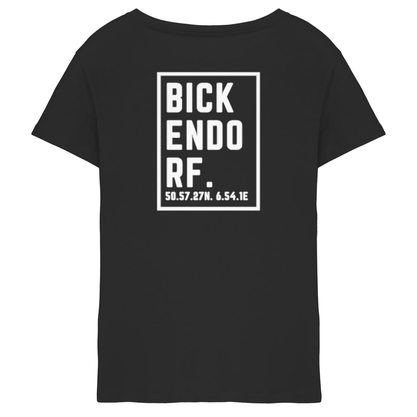 Bickendorf Koordinaten (großer Druck auf dem Rücken) - Ladies V-Neck Shirt