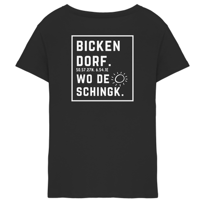 Wo de Sonn schingk - Bickendorf Druck Rücken - Ladies V-Neck Shirt