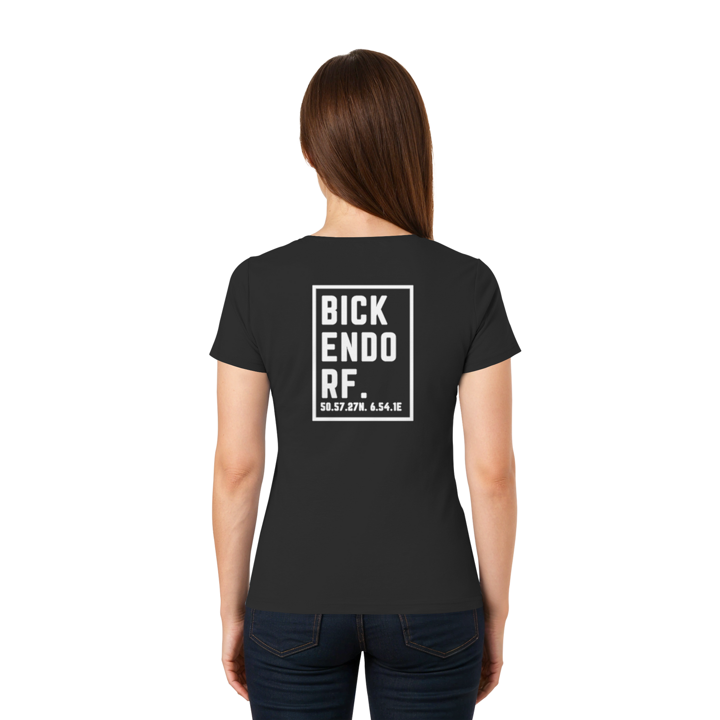 Bickendorf Koordinaten (großer Druck auf dem Rücken) - Ladies V-Neck Shirt