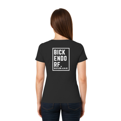 Bickendorf Koordinaten (großer Druck auf dem Rücken) - Ladies V-Neck Shirt