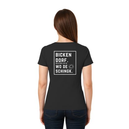 Wo de Sonn schingk - Bickendorf Druck Rücken - Ladies V-Neck Shirt