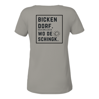 Wo de Sonn schingk - Bickendorf Druck Rücken - Ladies V-Neck Shirt