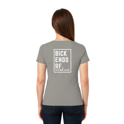 Bickendorf Koordinaten (großer Druck auf dem Rücken) - Ladies V-Neck Shirt