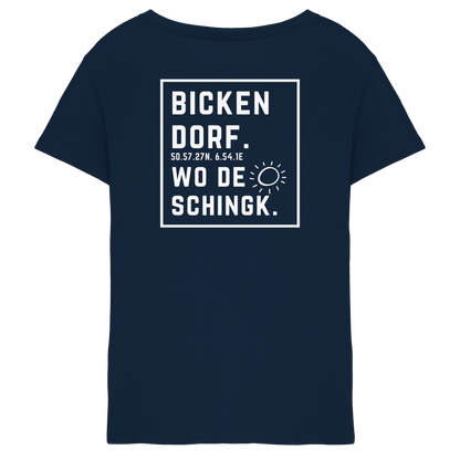 Wo de Sonn schingk - Bickendorf Druck Rücken - Ladies V-Neck Shirt