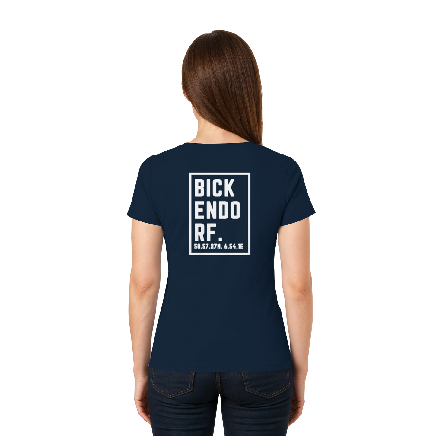 Bickendorf Koordinaten (großer Druck auf dem Rücken) - Ladies V-Neck Shirt