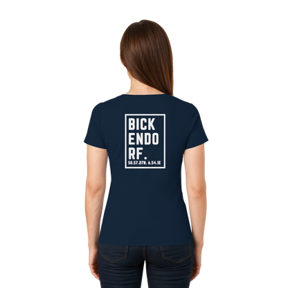 Bickendorf Koordinaten (großer Druck auf dem Rücken) - Ladies V-Neck Shirt
