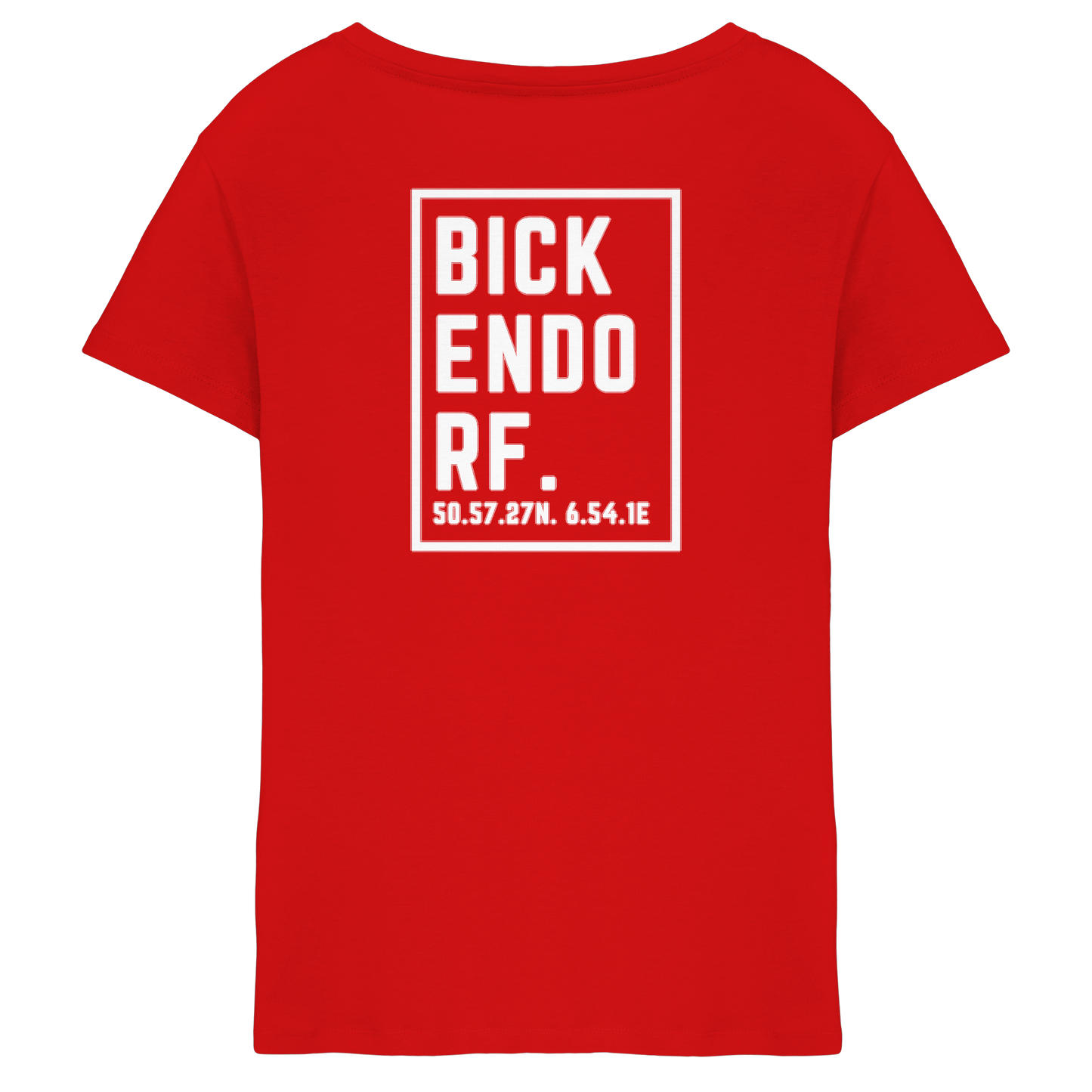 Bickendorf Koordinaten (großer Druck auf dem Rücken) - Ladies V-Neck Shirt