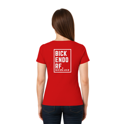 Bickendorf Koordinaten (großer Druck auf dem Rücken) - Ladies V-Neck Shirt