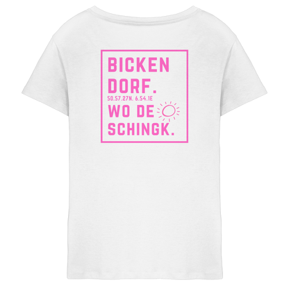 Wo de Sonn schingk - Bickendorf Druck Rücken - Ladies V-Neck Shirt