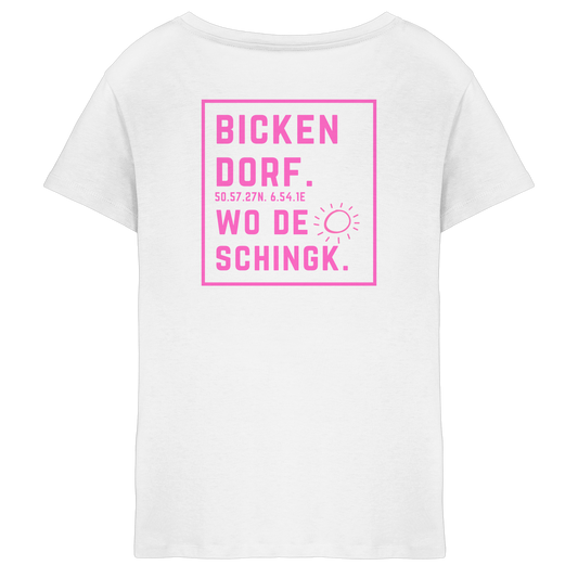 Wo de Sonn schingk - Bickendorf Druck Rücken - Ladies V-Neck Shirt