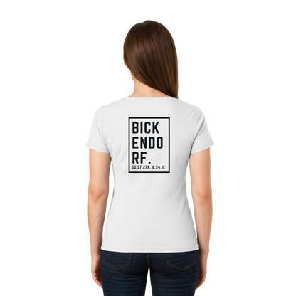 Bickendorf Koordinaten (großer Druck auf dem Rücken) - Ladies V-Neck Shirt