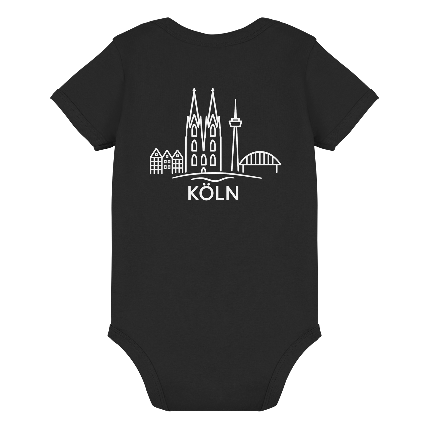 Köln Skyline (großer Druck auf dem Rücken) - Organic Baby Bodysuit