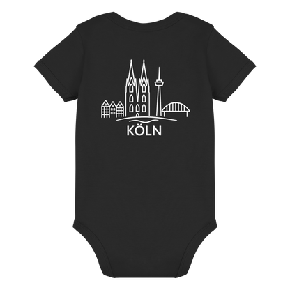 Köln Skyline (großer Druck auf dem Rücken) - Organic Baby Bodysuit