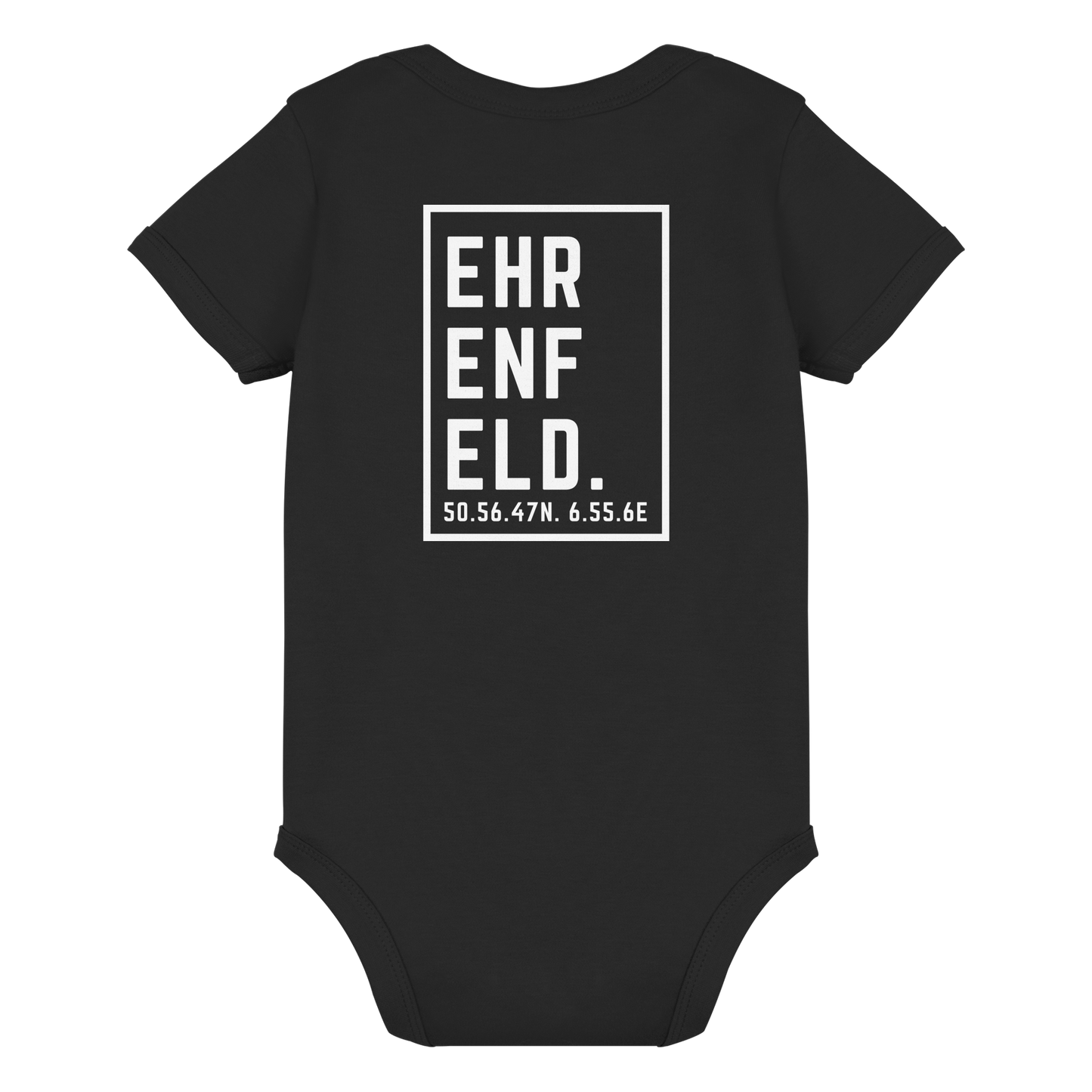 Ehrenfeld Koordinaten (großer Druck auf dem Rücken) - Organic Baby Bodysuit