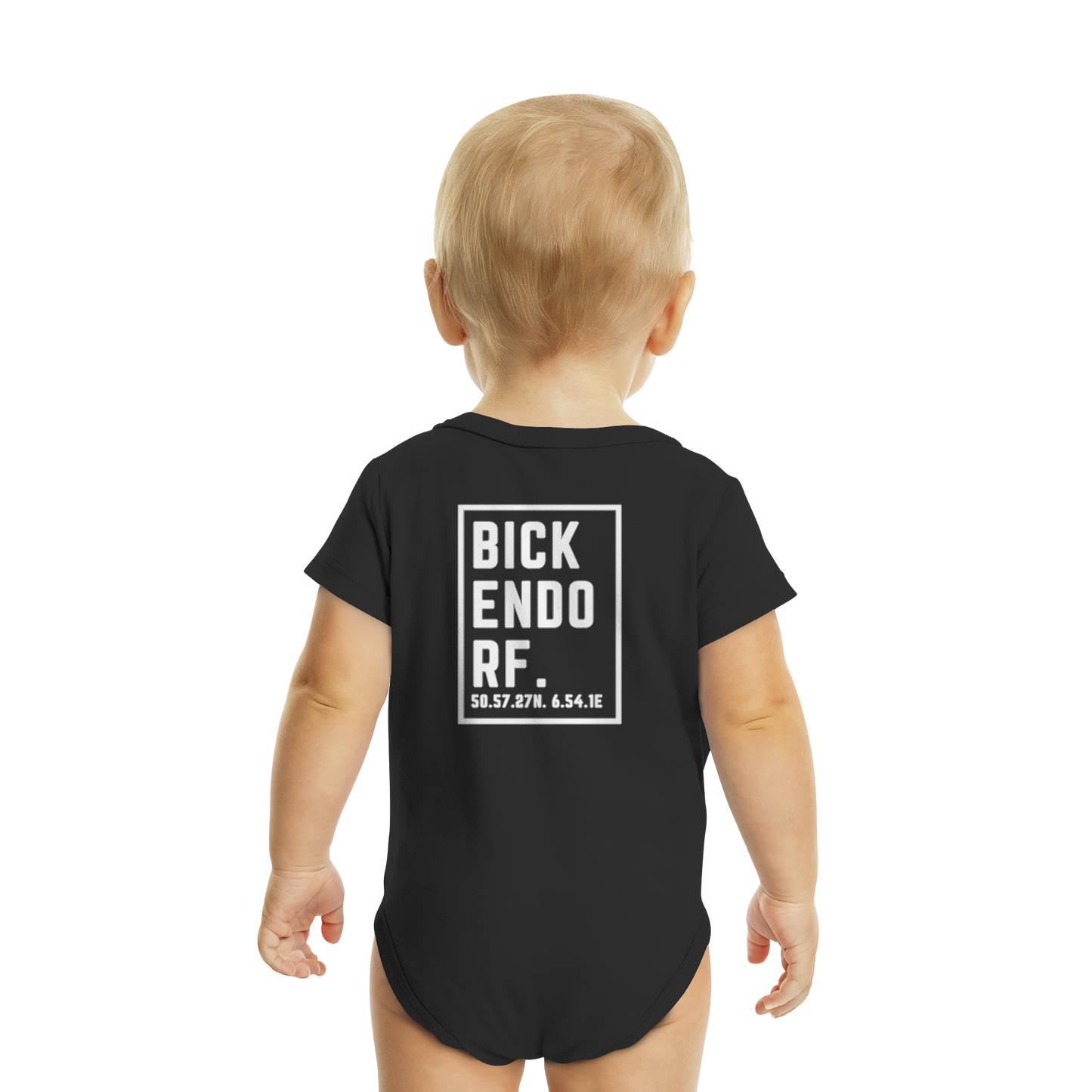 Bickendorf Koordinaten (großer Druck auf dem Rücken) - Organic Baby Bodysuit