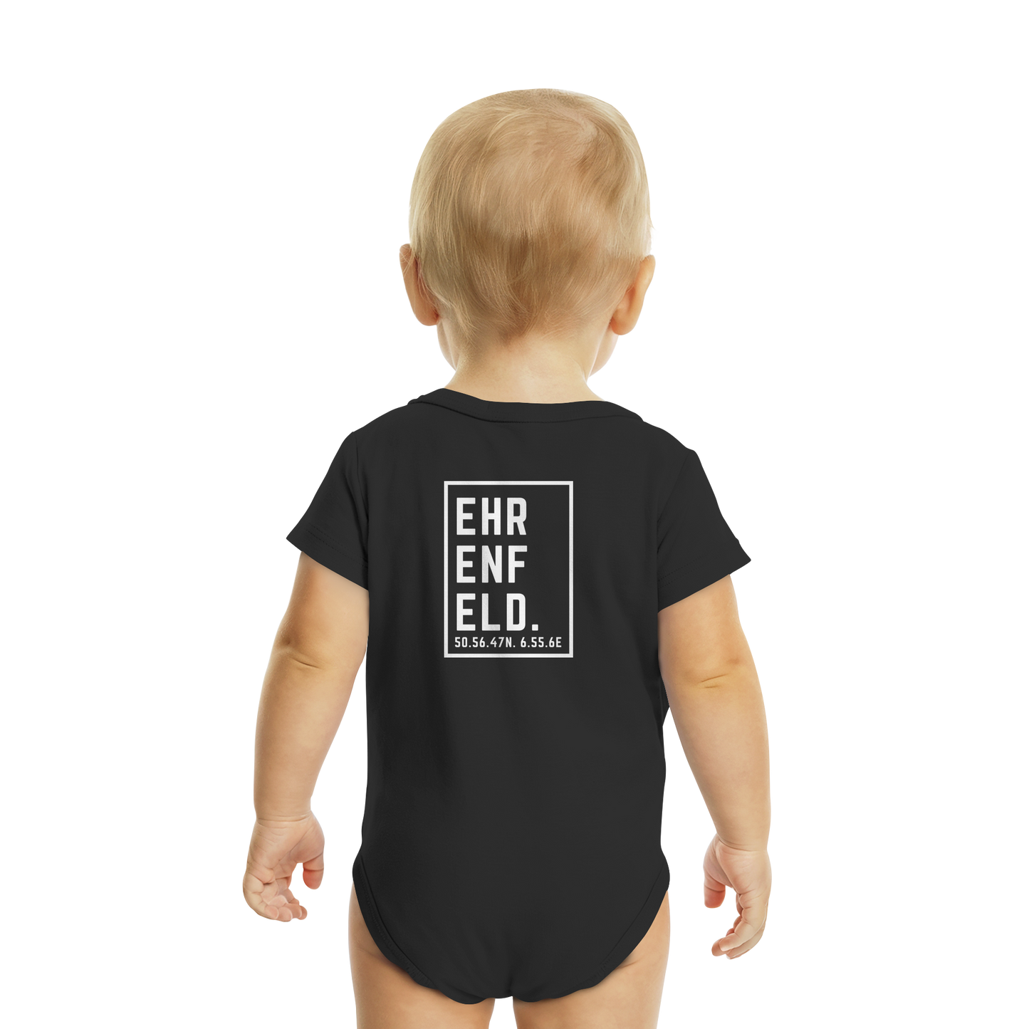 Ehrenfeld Koordinaten (großer Druck auf dem Rücken) - Organic Baby Bodysuit