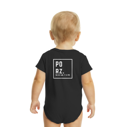 Porz Koordinaten (großer Druck Rücken) - Organic Baby Bodysuit