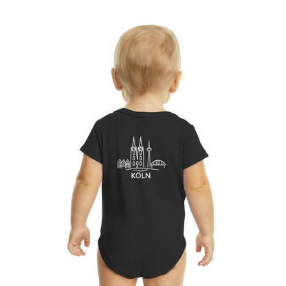 Köln Skyline (großer Druck auf dem Rücken) - Organic Baby Bodysuit