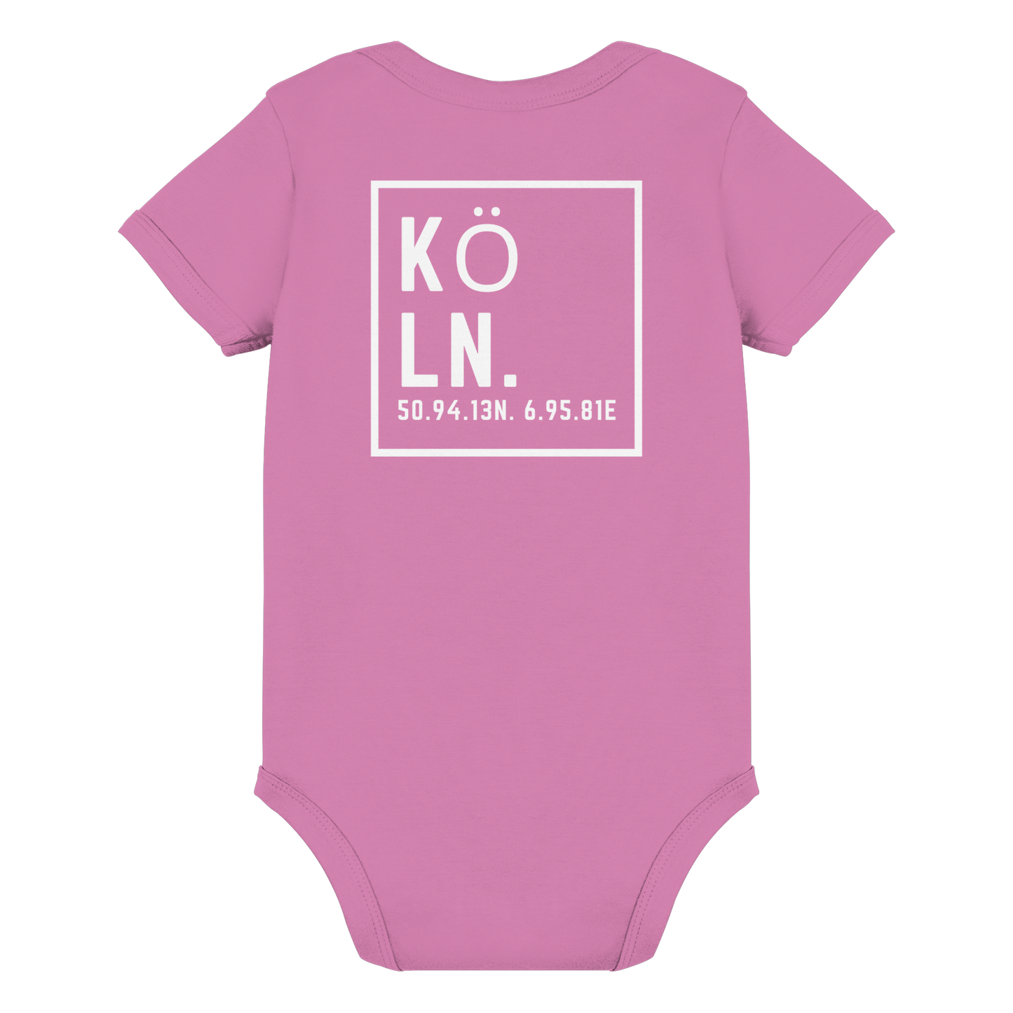 Köln Koordinaten (großer Druck auf dem Rücken) - Organic Baby Bodysuit