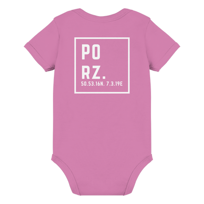 Porz Koordinaten (großer Druck Rücken) - Organic Baby Bodysuit
