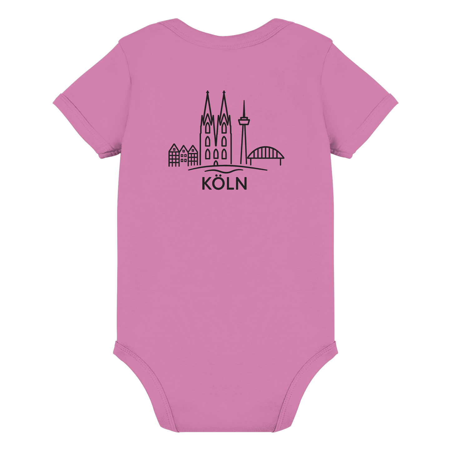 Köln Skyline (großer Druck auf dem Rücken) - Organic Baby Bodysuit