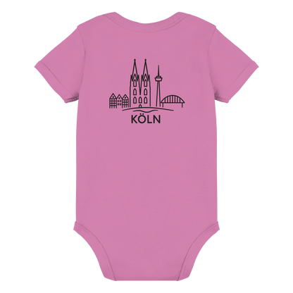 Köln Skyline (großer Druck auf dem Rücken) - Organic Baby Bodysuit