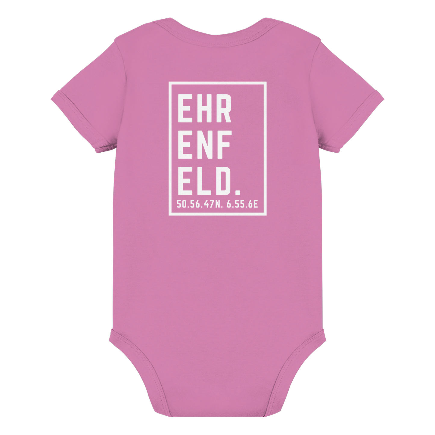 Ehrenfeld Koordinaten (großer Druck auf dem Rücken) - Organic Baby Bodysuit