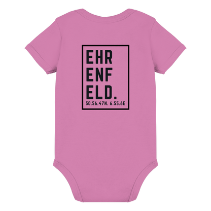 Ehrenfeld Koordinaten (großer Druck auf dem Rücken) - Organic Baby Bodysuit