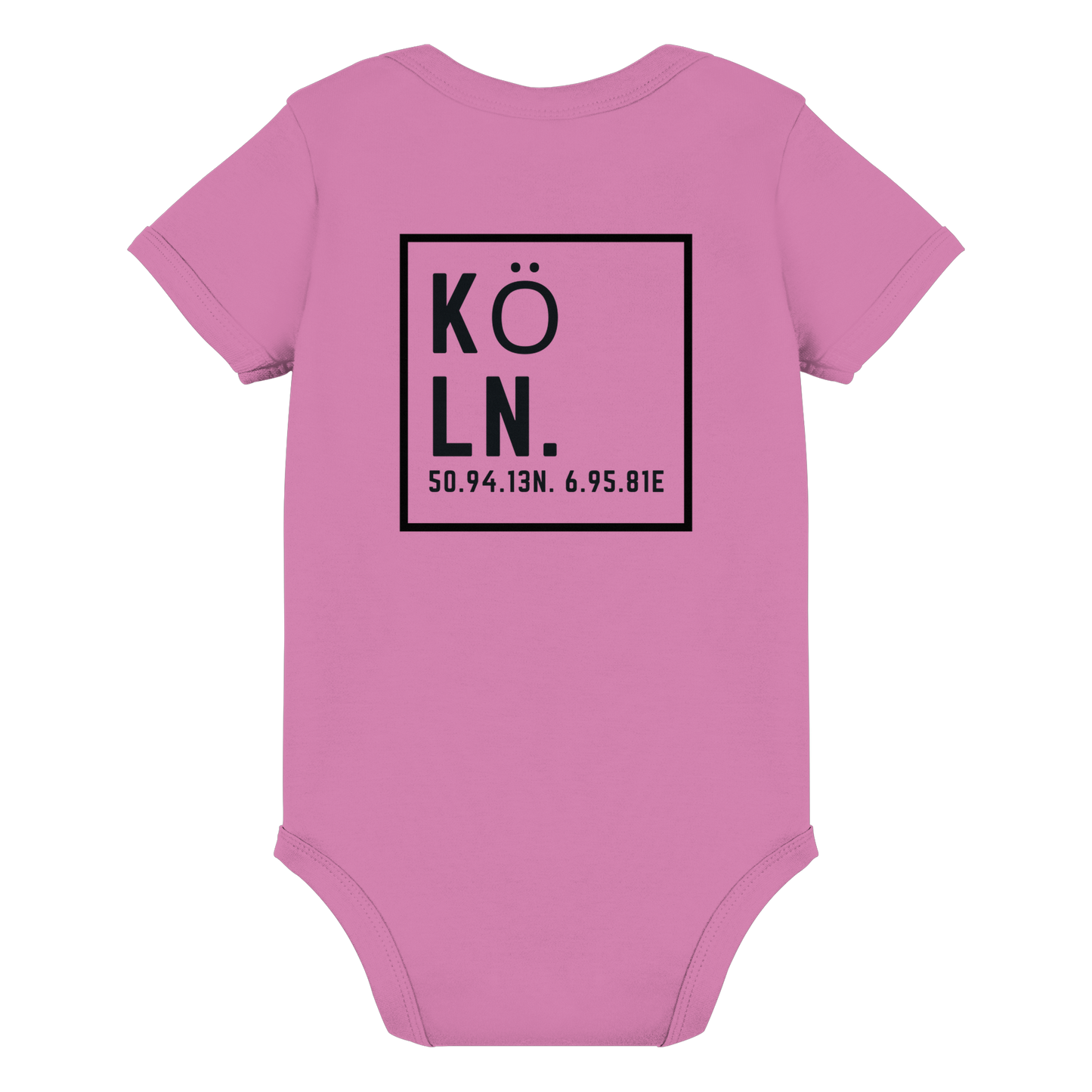 Köln Koordinaten (großer Druck auf dem Rücken) - Organic Baby Bodysuit