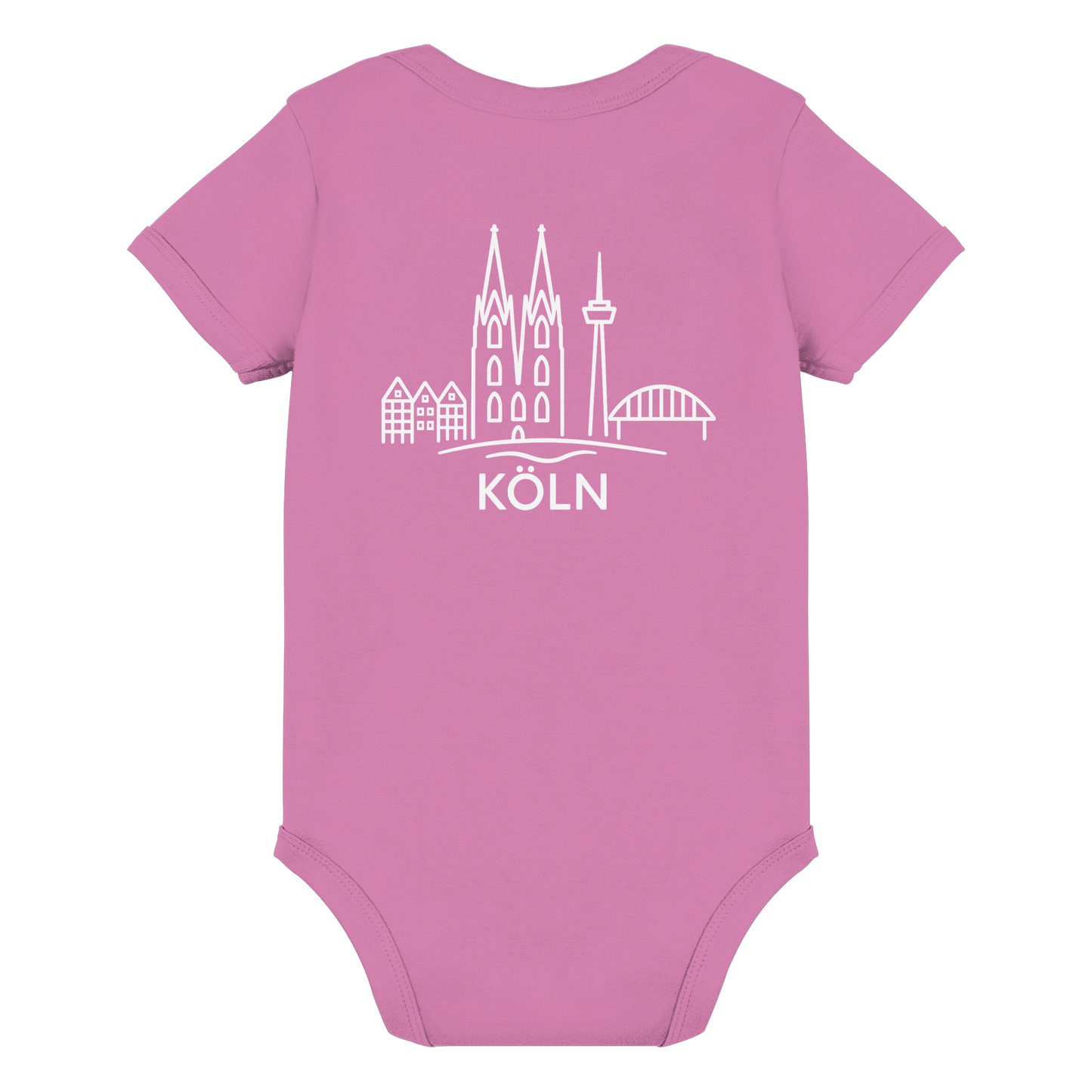 Köln Skyline (großer Druck auf dem Rücken) - Organic Baby Bodysuit
