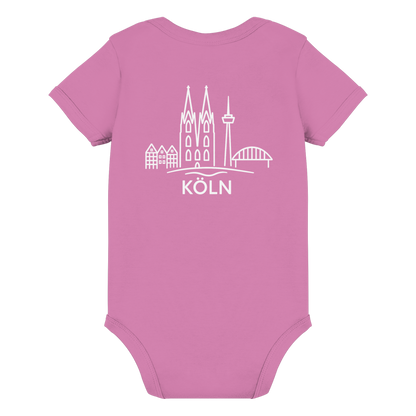 Köln Skyline (großer Druck auf dem Rücken) - Organic Baby Bodysuit