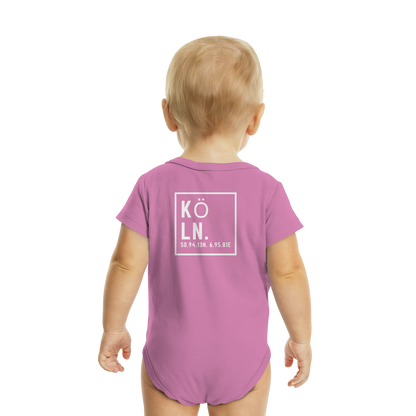 Köln Koordinaten (großer Druck auf dem Rücken) - Organic Baby Bodysuit